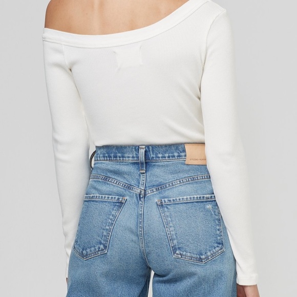 Citizens of humanity cassia shoulder top white size small - Picture 3 of 4
